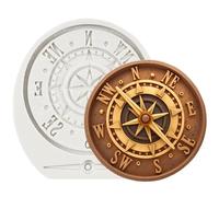 Sijiangmold Steampunk Silicone Moulds Compass Fondant Mould for Cake Decoration Chocolate Cupcake Topper Candy Polymer Clay Gum Paste