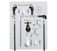 Sijiangmold Steampunk Silicone Moulds Water Faucet Pipe Fondant Mould Water Drop Pipeline Moulds for Cake Decoration Chocolate Cupcake Topper Candy Polymer Clay Gum Paste