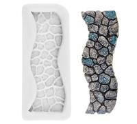 Sijiangmold Stone Path Silicone Moulds Stone Texture Fondant Moulds for Cake Decoration Chocolate Cupcake Topper Candy Polymer Clay Gum Paste