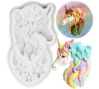 Sijiangmold Unicorn Silicone Moulds Unicorn Fondant Chocolate Mould for Cake Decoration Cupcake Topper Candy Polymer Clay Gum Paste