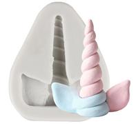 Sijiangmold Unicorn Silicone Moulds Unicorn Horn Ears Fondant Mould for Cake Decoration Chocolate Cupcake Topper Candy Polymer Clay Gum Paste