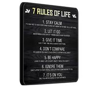 SIJIFACAI Modern 7 Rules of Life Positive Quotes Wall Decor - Framed Motivational Art - 12x16 Inches Inspirational Poster Prints for Home or Office Decor