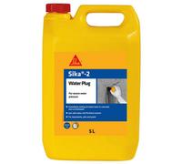 Sika-2 Water Plug - Red, 5L - Rapid-Setting Leak-Stopping Liquid For High-Pressure Water Ingress In Concrete & Masonry