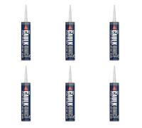 Sika Caulk Once Premium Quality Acrylic Caulk, White, 295 Ml (Pack Of 6)