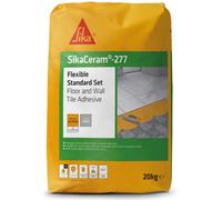 Sika SikaCeram 277 Flexible Standard Set Floor and Wall Tile Adhesive, Grey, 20 kg