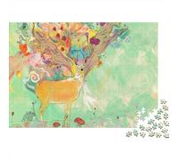 Sika Deer 1000 Pieces Adult Jigsaw Puzzles Festive Gifts Family Challenging Educational Games Home Decoration for Adults Gifts Ideas 1000pcs (75x50cm)
