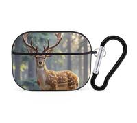 Sika Deer AirPod Pro Case, Anti Scratch Hard PC Cover with Keychain, AirPod Pro 2nd/1st Case Accessories for Women Men, Black-Style