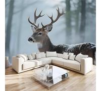 Sika Deer Animal Wall Mural 3D Effect Tropical Forest Non-Woven Self-Adhesive Wallpaper Living Room Bedroom Home Decor TV Background Large Art Wall Painting 300x230 cm