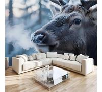 Sika Deer Animal Wall Mural 3D Effect Tropical Forest Non-Woven Self-Adhesive Wallpaper Living Room Bedroom Home Decor TV Background Large Art Wall Painting 430x300 cm