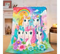 Sika Deer Blanket Cute Deer Throw Blanket Soft Warm Cozy Fleece Fuzzy Plush Flannel Blankets Gifts for Girls Women Boys Kids Adults 50" x60" Unicorn