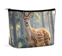 Sika Deer Cosmetic Bag with Zipper Large Toiletry Bag for Women