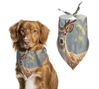Sika Deer Dog Bandanas for Feeding Grooming, Triangle Pet Bibs Washable Pets Scarf for Cats & Dogs