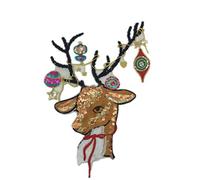 Sika Deer Embroidered Seal Cute Cartoon Sequin Patch for Clothing Decoration and Repair Ideal for Jackets Shirts Bags and Crafts