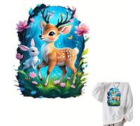 Sika Deer in The Forest Iron On Transfers for T-Shirts Rub on Transfers Stickers Vinyl Ready to Press Stickers Iron on Decals for T-Shirts Clothing Hoodie DIY Crafts