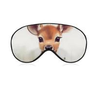 Sika Deer Sleep Mask Comfort Travel Eye Masks with Adjustable Elastic Strap Soft Funny Block Light Sleep Eye Cover for Side Sleeper for Nap Men Women Gift