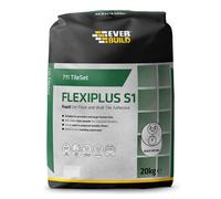 Everbuild 711 TileSet Flexiplus Tile Adhesive Grey 20kg EVBRSPLUS20
