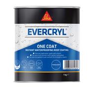 Everbuild Evercryl One Coat Instant Waterproofing - Suitable for Roofs, Gutters and Gulleys - Translucent - 1kg