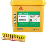 Sika Fastfix All Weather Quick Dry Self-Setting Paving Jointing Compound, Deep Grey 14 Kg 20 Sq M With Free Scrub - Prfectonish