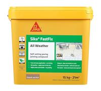 Sika - FastFix All Weather Self-Setting Paving Jointing Compound - Ready To Use - No Mixing Required - Dark Buff - 15kg - 21 sq. m