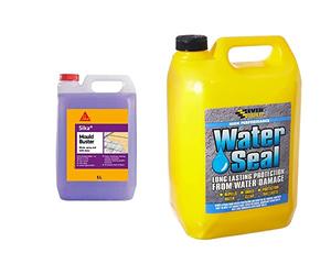 Sika Mould Buster Concentrated - Removes Algae, Mould and Green Growth from Paths, Patios and Driveways, 5 Litre & Everbuild 402 High Performance Water sealant - 5 Litre