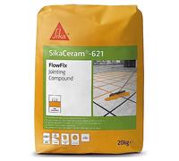 Sika - SikaCeram - 621 FlowFix Jointing Compound for Porcelain or Ceramic Paving - Ready-to-use (just add Water) - Exterior use - Buff - 20 kg