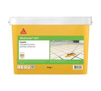 Sika Sikaceram 621 Flowfix Jointing Compound - Light Grey 15Kg - Flowable Porcelain & Ceramic Paving Grout - Fast Setting Compound