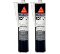 Sika Sikaflex 521 UV - Weathering Resistant Silane Terminated Polymer Adhesive Sealant - Age Resistant - Low Odour - Overpaintable - Black - 300ml (Pack of 2)