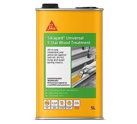 Sika Sikagard Universal 5 Star Wood Treatment - All-In-One Treatment For Wet Rot, Dry Rot, Fungi and Wood Boring Insects - Clear - 5 Litre