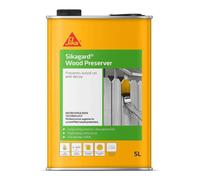 Sika Sikagard Wood Preserver - Clear, 5L - Prevents Rot - Decay & Fungal Growth - Fast-Drying & Solvent-Free