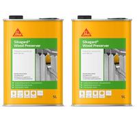 Sika Sikagard Wood Preserver - Prevents Wood Rot and Decay - Fast-Drying - Clear - 5 Litre (Pack of 2)
