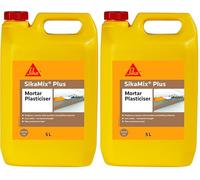 Sika SikaMix Plus Chloride Free Mortar Plasticiser - Mortar Admixture - Improves Adhesion - Reduces Cracking - Ready To Use - 5 Litre (Pack of 2)