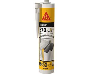 Sika Sikasil 670 Fire Sealant Fire Rated Silicone Sealant - Black - 380 ml