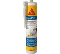 Sika - Sikasil C - Sanitary Silicone for Bathroom and Kitchen - Concrete Grey - Cartridge 300 ml - Protection against Mould - for Grouting and Sealing - Neutral Crosslinking