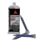 SIKA - Superfast Plastic Repair Adhesive - SikaForce-302 Superfast - Polyurethane Glue for Automotive Bumpers and Plastic Parts - Sandable in 10 Min - Paintable - High Adhesion - Black - 50ml