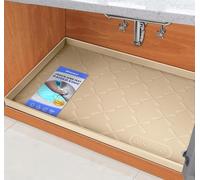 SIKADEER 19" x 19" Under Sink Mat Waterproof, Silicone Mat Kitchen Drawer Shelf and Cabinet Liner, Sink Protector for Kitchen Organizers and Storage, Boot Tray Pet Food Mats