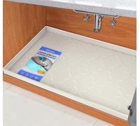 SIKADEER 34" x 19" Under Sink Mat Waterproof, Silicone Mat Kitchen Drawer Shelf and Cabinet Liner, Sink Protector for Kitchen Organizers and Storage, Boot Tray Pet Food Mats