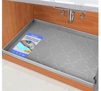 SIKADEER 34" x 19" Under Sink Mat Waterproof, Silicone Mat Kitchen Drawer Shelf and Cabinet Liner, Sink Protector for Kitchen Organizers and Storage, Boot Tray Pet Food Mats