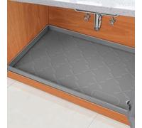SIKADEER Under Sink Mat for Bathroom Waterproof, 34" x 19" Silicone Under Sink Liner Bathroom Cabinet Shelf Protector, Kitchen Bathroom Cabinet Mat Under Sink Organizer Drip Tray