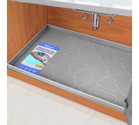 SIKADEER Undersink Waterproof mat, 28" x 22" Silicone Mat Cabinet Liner for Bathroom Under Sink Organizer Raised Edge Protector, Drying Muddy Mat Dog Food Boot Trays for Entryway