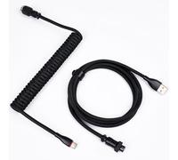 Sikai Coiled Keyboard Cable, USB C Aviator Cable for Mechanical Keyboard, Type C to USB A Coiled Cable for PC Gaming Keypad HyperSpeed Line with 8KHz Return Rate, Black