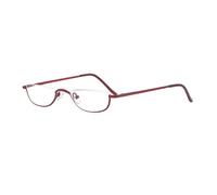 SIKAITE Portable Half Moon Reading Glasses for Men Women, Round Readers (+1.50, Red)