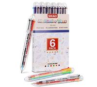 Sikao 6-in-1 Multicolored Pens - All-in-One Rainbow Pens, 6 Pieces - Bulk Party Supplies, Classroom Prices, Goodie Bag Fillers for Kids Girls
