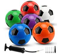 SIKEMAY 6 Packs Soccer Balls Bulk, Official Size 3 inflatable Training Soccer Ball with Pump Needle Indoor Outdoor Sport Competition Soccer Practice Christian Charity Donation Gift for Adults Men Teen
