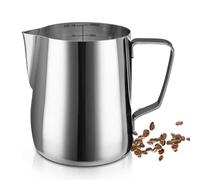 SIKEMAY Milk Frothing Pitcher Cup, 12oz/350ML Milk Frother Cup Stainless Steel Steaming Pitcher Milk Jug Coffee Latte Art Cappuccino Espresso Machine Accessories for Barista Steam Pitchers Tools