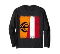 Sikh Austria Flag | Sikh Austrian Roots Long Sleeve T-Shirt