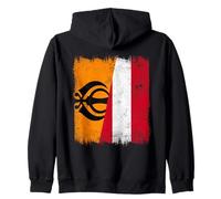 Sikh Austria Flag | Sikh Austrian Roots Zip Hoodie