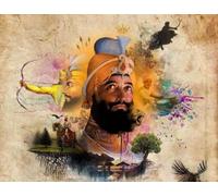 Sikh Guru Gobind Singh Ji Wall Art - Large Canvas Wall Art ┃album cover posters┃Decorative Painting Canvas Wall Posters┃Spiritual Meditation -Canvas personalised Photo, Gifts Idea For Family & Friends