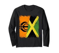 Sikh Jamaica Flag | Sikh Jamaican Roots Long Sleeve T-Shirt