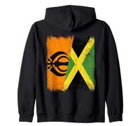 Sikh Jamaica Flag | Sikh Jamaican Roots Zip Hoodie