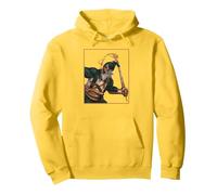 Sikh Martyr Baba Deep Singh Shahid Khanda Lion Pullover Hoodie, Adult Unisex, Lemon Yellow, X-Large